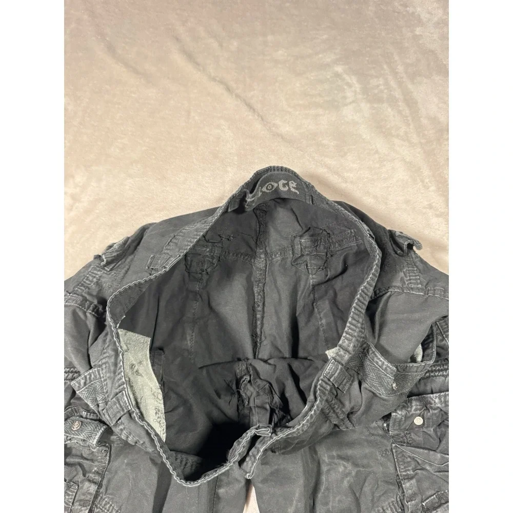 Twice Y2K Cargo Shorts Men's 34 Black Multi-Pocket Baggy Grunge 90s Twoce